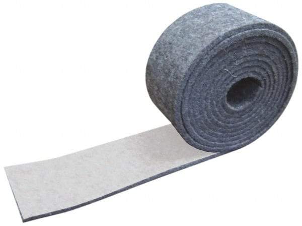 Made in USA - 1/8 Inch Thick x 1-1/2 Inch Wide x 5 Ft. Long, Felt Stripping - Gray, Adhesive Backing - Exact Industrial Supply