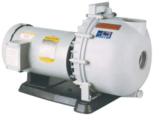 Value Collection - 208, 230/460 Volt, 3 Phase, 5 HP, Self Priming Pump - 2 Inch Inlet, 195 Max GPM, TEFC Motor, Polyester Housing and Impeller, Carbon Ceramic Seal - Exact Industrial Supply