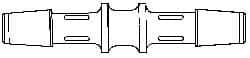 Made in USA - 5/8" Barb, Polypropylene Single Barbed Tube Splicer - White - Exact Industrial Supply