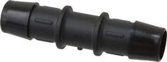 Made in USA - 5/8" Barb, Nylon Single Barbed Tube Splicer - Black - Exact Industrial Supply