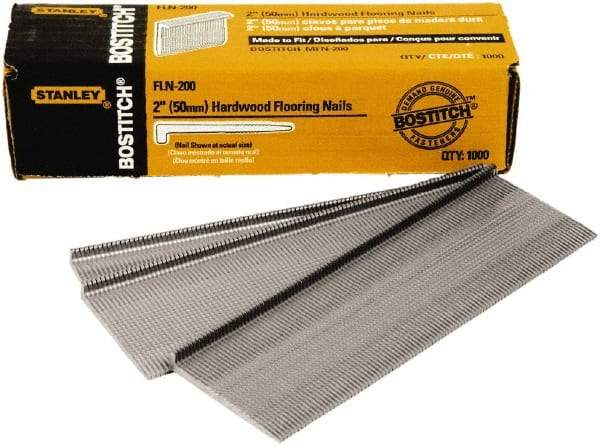 Stanley Bostitch - 16 Gauge 0.0598" Shank Diam 2" Long Brad Nails for Power Nailers - Steel, Galvanized Finish, Smooth Shank - Exact Industrial Supply