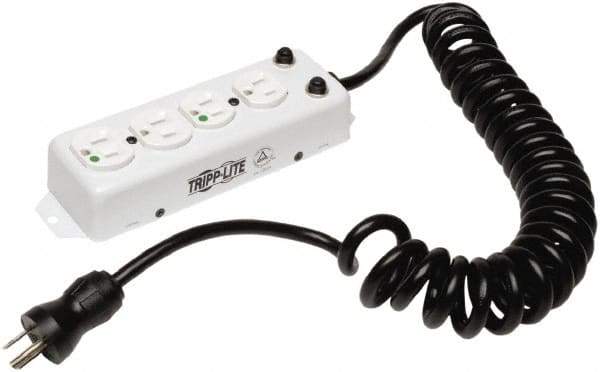 Tripp-Lite - 4 Outlets, 120 VAC15 Amps, 10' Cord, Power Outlet Strip - Keyhole, Tab Mount, 5-15 NEMA Configuration, 8.4" Strip - Exact Industrial Supply