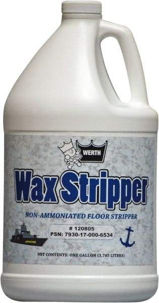Werth Sanitary Supply - 1 Gal Plastic Bottle Stripper - Use on Resilient Tile, Vinyl Tile - Exact Industrial Supply
