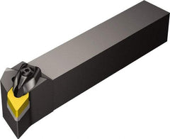 Sandvik Coromant - DDHN, Left Hand Cut, -17.50° Lead Angle, 25mm Shank Height x 25mm Shank Width, Negative Rake Indexable Turning Toolholder - 150mm OAL, DNMG 15 06 08 Insert Compatibility, Series T-Max P - Exact Industrial Supply