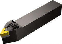 Sandvik Coromant - DDNNN, Neutral Cut, 27.5° Lead Angle, 25mm Shank Height x 25mm Shank Width, Negative Rake Indexable Turning Toolholder - 150mm OAL, DNMG 11 04 08, DNMG 332 Insert Compatibility, Series T-Max P - Exact Industrial Supply