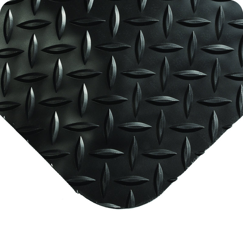 Diamond-Plate Select 3' x 5' Black Work Mat - Exact Industrial Supply