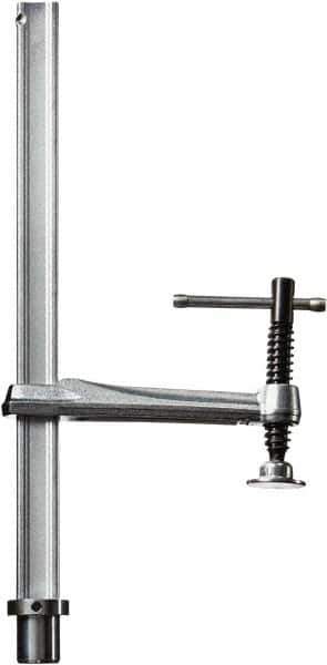 Bessey - 1100 Lb Holding Capacity, 12" Max Opening Capacity, 1100 Lb Clamping Pressure, Manual Hold Down Clamp - 6-7/8" Arm Length, 7" Clamp Length, 1-37/64" Clamp Width, 15-3/4" Clamp Height, 28mm Stud Mount, Steel - Exact Industrial Supply