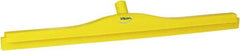 Vikan - 27.6" Polypropylene Blade Floor Squeegee Frame - Threaded End, Double Edge, Yellow, Polypropylene Holder - Exact Industrial Supply