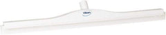 Vikan - 27.6" Polypropylene Blade Floor Squeegee Frame - Threaded End, Double Edge, White, Polypropylene Holder - Exact Industrial Supply