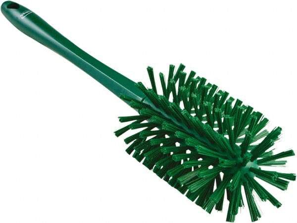 Vikan - 3-1/2" Diam Polyester Bottle Brush - 17" OAL, 6-1/4" Head Length, Polypropylene Handle - Exact Industrial Supply