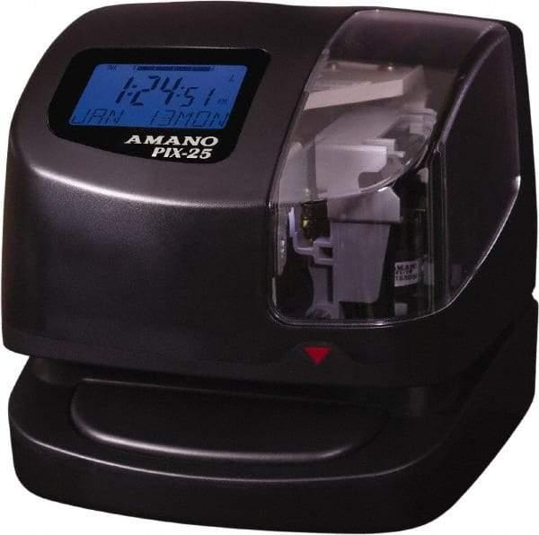 Amano - Time Clocks & Time Recorders Punch Style: Manual/Automatic Power Source: 115V 60 Hz AC - Exact Industrial Supply