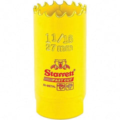 Starrett - 1-1/16" Diam, 1-5/8" Cutting Depth, Hole Saw - High Speed Steel Saw, Toothed Edge - Exact Industrial Supply