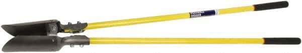 Ability One - 11" High Round Steel Post Hole Digger - 48" Long Fiberglass Straight Handle - Exact Industrial Supply