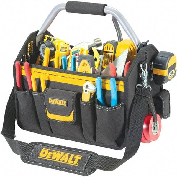 CLC - 26 Pocket Black & Yellow Polyester Tool Tote - 18" Wide x 8-1/2" Deep x 8" High - Exact Industrial Supply