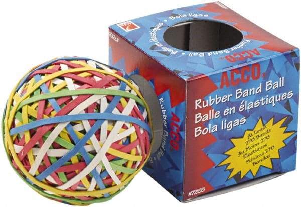 ACCO - 1" Circumference, 1/8" Wide, Light-Duty Band Rubber Band Strapping - 250 Pieces - Exact Industrial Supply