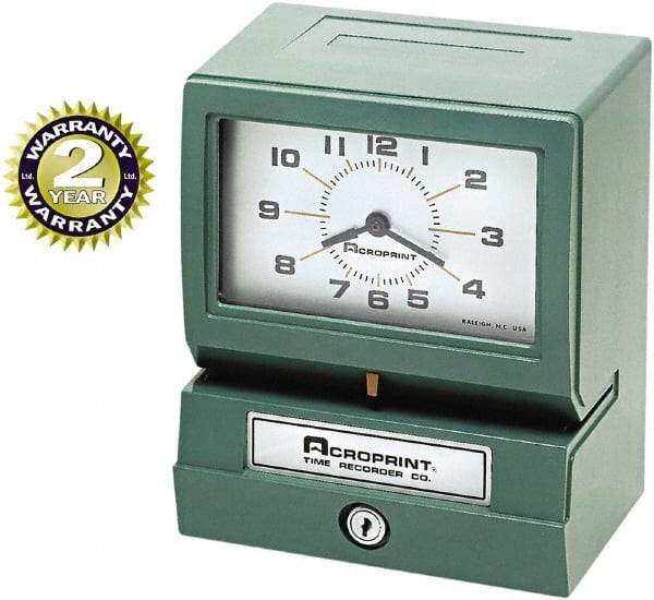 Acroprint Time Recorder - Time Clocks & Time Recorders Punch Style: Manual Power Source: AC Adapter - Exact Industrial Supply