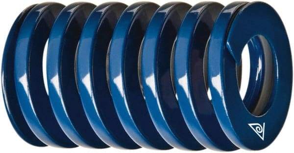 Associated Spring Raymond - 1-1/2" Hole Diam, 3/4" Rod Diam, 3" Free Length, Blue Die Spring - 755 Lb Max Deflection, 1.2323" Max Deflection, Medium Duty, Chromium Alloy Steel - Exact Industrial Supply