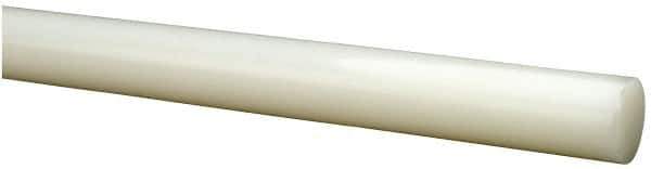 Value Collection - 8' Long, 5/8" Diam, Polyethylene (HDPE) Plastic Rod - White - Exact Industrial Supply