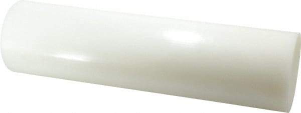 Value Collection - 1' Long, 3" Diam, Polyethylene (HDPE) Plastic Rod - White - Exact Industrial Supply
