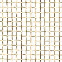 Value Collection - 20 Gage, 0.035 Inch Wire Diameter, 6 x 6 Mesh per Linear Inch, Brass, Wire Cloth - 0.132 Inch Opening Width, 36 Inch Wide, Cut to Length - Exact Industrial Supply