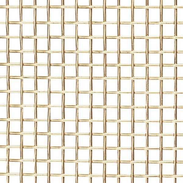 Value Collection - 24 Gage, 0.023 Inch Wire Diameter, 12 x 12 Mesh per Linear Inch, Brass, Wire Cloth - 0.06 Inch Opening Width, 36 Inch Wide, Cut to Length - Exact Industrial Supply