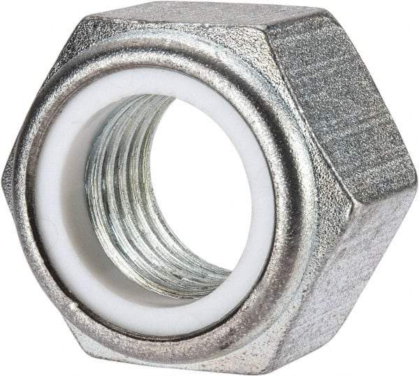 Value Collection - M30x3.50 Metric Coarse Grade 10 Hex Lock Nut with Nylon Insert - 30mm High, Zinc-Plated Finish - Exact Industrial Supply