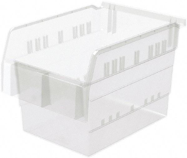 Akro-Mils - 11-5/8" Deep, Clear Hopper Shelf Bin - 8" High x 8-1/4" Wide x 11-5/8" Long - Exact Industrial Supply