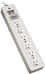 Tripp-Lite - 6 Outlets, 120 VAC15 Amps, 6' Cord, Power Outlet Strip - Floor, Keyhole Mount, 5-15 NEMA Configuration, 2-1/2" Strip - Exact Industrial Supply