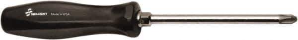 Ability One - #4, 6" OAL, Standard Phillips Screwdriver - 6" Blade Length, Round Shank, Ergonomic Handle - Exact Industrial Supply