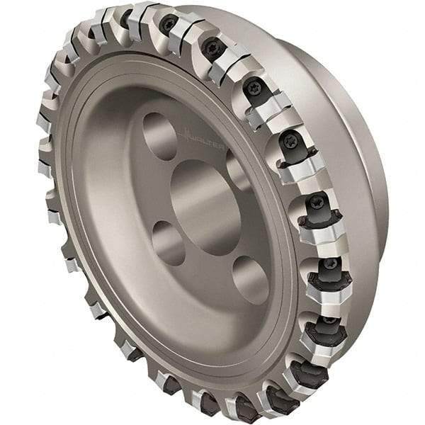 Walter - 63mm Cut Diam, 27mm Arbor Hole, 4mm Max Depth of Cut, Indexable Chamfer & Angle Face Mill - 9 Inserts, XNHF 0705 . . Insert, Right Hand Cut, 9 Flutes, Series Xtra-tec - Exact Industrial Supply