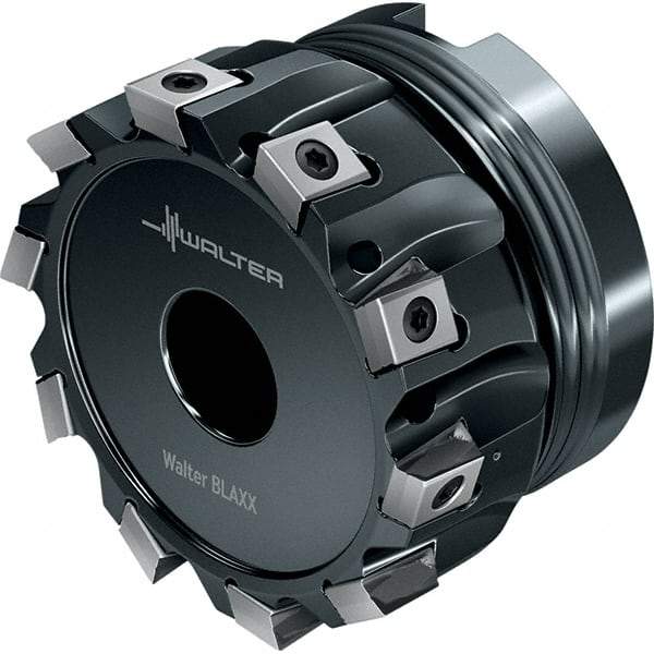 Walter - 7 Inserts, 63mm Cut Diam, 22mm Arbor Diam, 8mm Max Depth of Cut, Indexable Square-Shoulder Face Mill - 40mm High, LN.. 0904.. Insert Compatibility, Through Coolant, Series Blaxx - Exact Industrial Supply