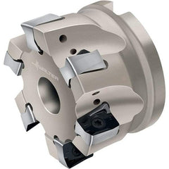 Walter - 7 Inserts, 80mm Cut Diam, 27mm Arbor Diam, 13mm Max Depth of Cut, Indexable Square-Shoulder Face Mill - LN.. 1307.. Insert Compatibility, Through Coolant, Series Xtra-tec - Exact Industrial Supply