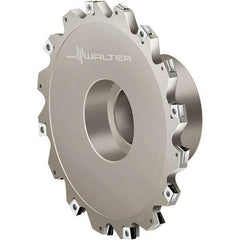 Walter - Shell Mount Connection, 0.3937" Cutting Width, 1.9685" Depth of Cut, 200mm Cutter Diam, 1.5748" Hole Diam, 8 Tooth Indexable Slotting Cutter - F4153.BN Toolholder, LN.U 100508 Insert, Right Hand Cutting Direction - Exact Industrial Supply