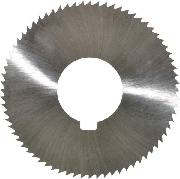 Value Collection - 2-3/4" Diam x 0.023" Blade Thickness x 1" Arbor Hole Diam, 72 Tooth Slitting and Slotting Saw - Arbor Connection, Right Hand, Uncoated, High Speed Steel, Concave Ground, Contains Keyway - Exact Industrial Supply