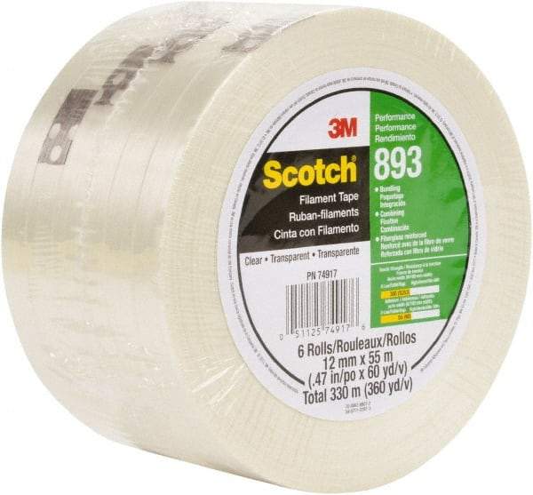 3M - Filament & Strapping Tape Type: Filament Tape Color: Clear - Exact Industrial Supply