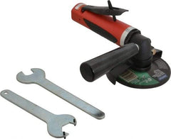 Sioux Tools - 4-1/2" Wheel Diam, 12,000 RPM, Pneumatic Angle & Disc Grinder - 5/8-11 Spindle, 35 CFM, Rear Exhaust - Exact Industrial Supply