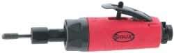 Sioux Tools - 1/4" Collet, Straight Handle, Straight Air Die Grinder - 23,000 RPM, Rear Exhaust, 23 CFM, 0.5 hp, 6.21 bar, 1/4 NPT - Exact Industrial Supply