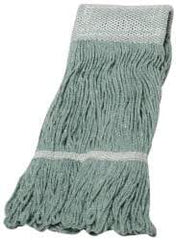 Ability One - 5" Green Head Band, Medium Rayon Loop End Mop Pad - Quick Change Connection - Exact Industrial Supply