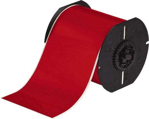 Brady - 4" Wide x 1,200" Long, Red Vinyl Tape - For BBP30 Label Printer, BBP33 Label Printer, BBP35 Multicolor Sign & Label Printer, BBP37 Color & Cut Sign & Label Printer, BradyPrinter S3100, BBP31 Sign & Label Printer - Exact Industrial Supply