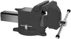 Yost Vises - 5" Jaw Width x 5" Jaw Opening Capacity, 2-5/8" Throat Depth, Bench & Pipe Combination Vise - 1/2 to 1-1/2" Pipe Capacity, Swivel Base, Bolt Down Attachment, Steel - Exact Industrial Supply