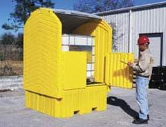 UltraTech - IBC Storage Lockers Type: Tote Sump w/Hard Top & Drain Number of Totes: 1 - Exact Industrial Supply