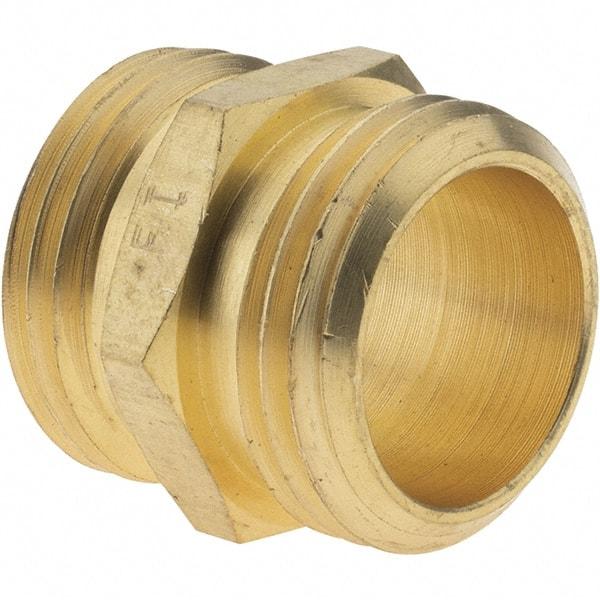 Value Collection - 3/4 Garden Hose Adapter - Brass, Male Hose to Male Hose Connector - Exact Industrial Supply