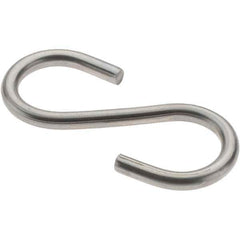 Value Collection - 304 Stainless Steel Uncoated S-Hook - 26 Lb Capacity, 0.148" Wire, 2" OAL - Exact Industrial Supply