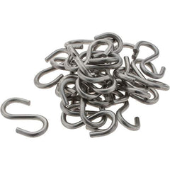 Value Collection - 304 Stainless Steel Uncoated S-Hook - 20 Lb Capacity, 0.12" Wire, 1-5/16" OAL - Exact Industrial Supply