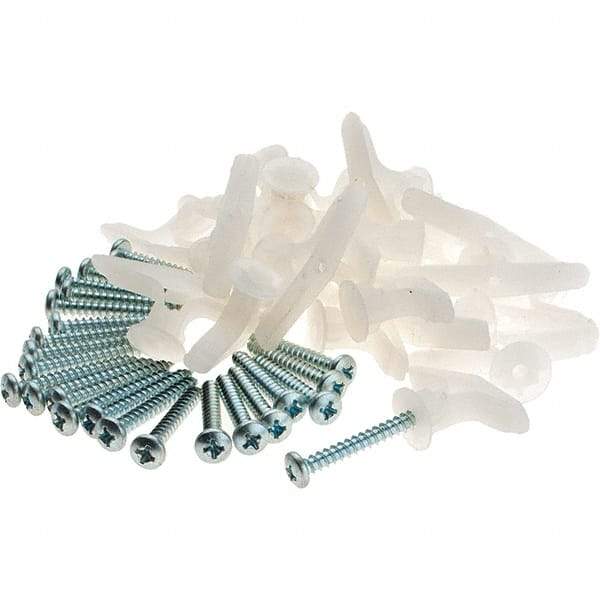 Value Collection - 5/16" Diam, 1/2" Thick, Plastic Toggle Drywall & Hollow Wall Anchor - Plastic, Use with Concrete/Masonry & Wallboard - Exact Industrial Supply
