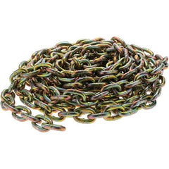 Value Collection - 5/16" Welded Transport Chain - 4,700 Lb Capacity, Grade 70, 25' Long, Yellow Chromate Finish - Exact Industrial Supply