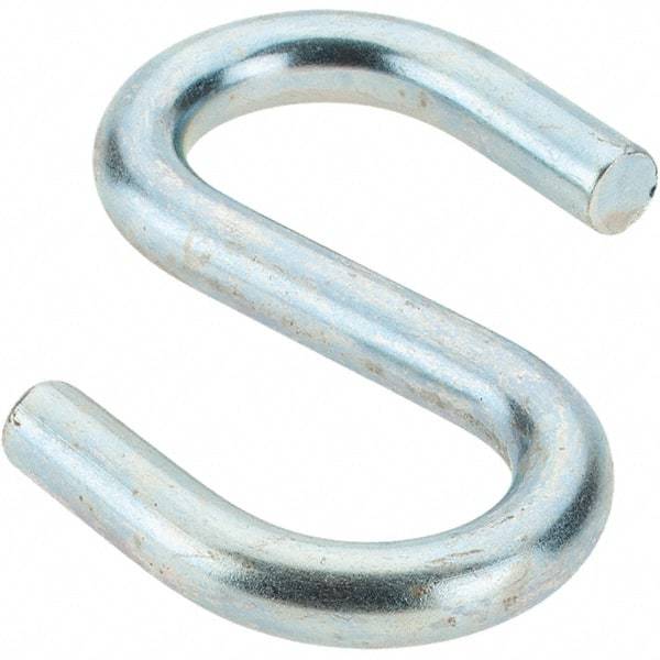 Value Collection - Trade Size 526, Carbon Steel Bright Zinc S-Hook - 189 Lb Capacity, 1/4" Wire, 2-1/4" OAL - Exact Industrial Supply