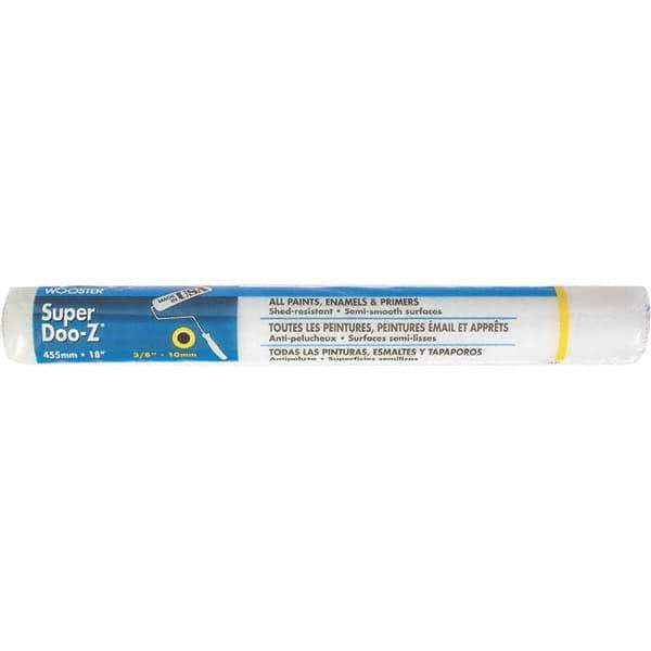 Wooster Brush - 3/8" Nap, 18" Wide Paint Roller Cover - Medium-Rough Texture, Woven - Exact Industrial Supply