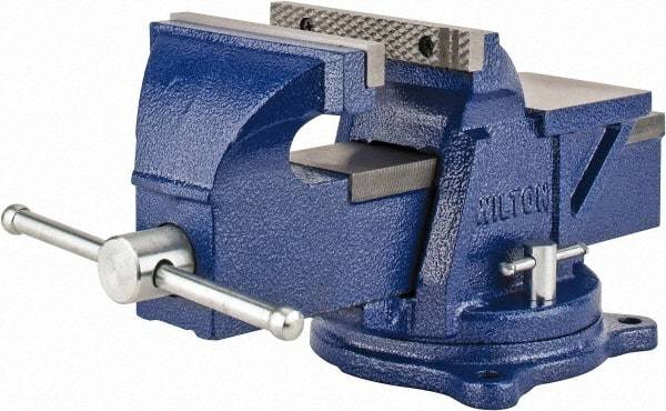 Wilton - 6" Jaw Width, 6" Opening Capacity, 3" Throat Depth, Steel Swivel Bench Vise - Bolt Down Base Attachment - Exact Industrial Supply