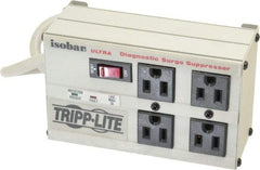 Tripp-Lite - 4 Outlets, 120 Volts, 15 Amps, 6' Cord, Power Outlet Strip - Free Hanging, Keyhole Mount, 1-15P NEMA Configuration, 7" Strip - Exact Industrial Supply